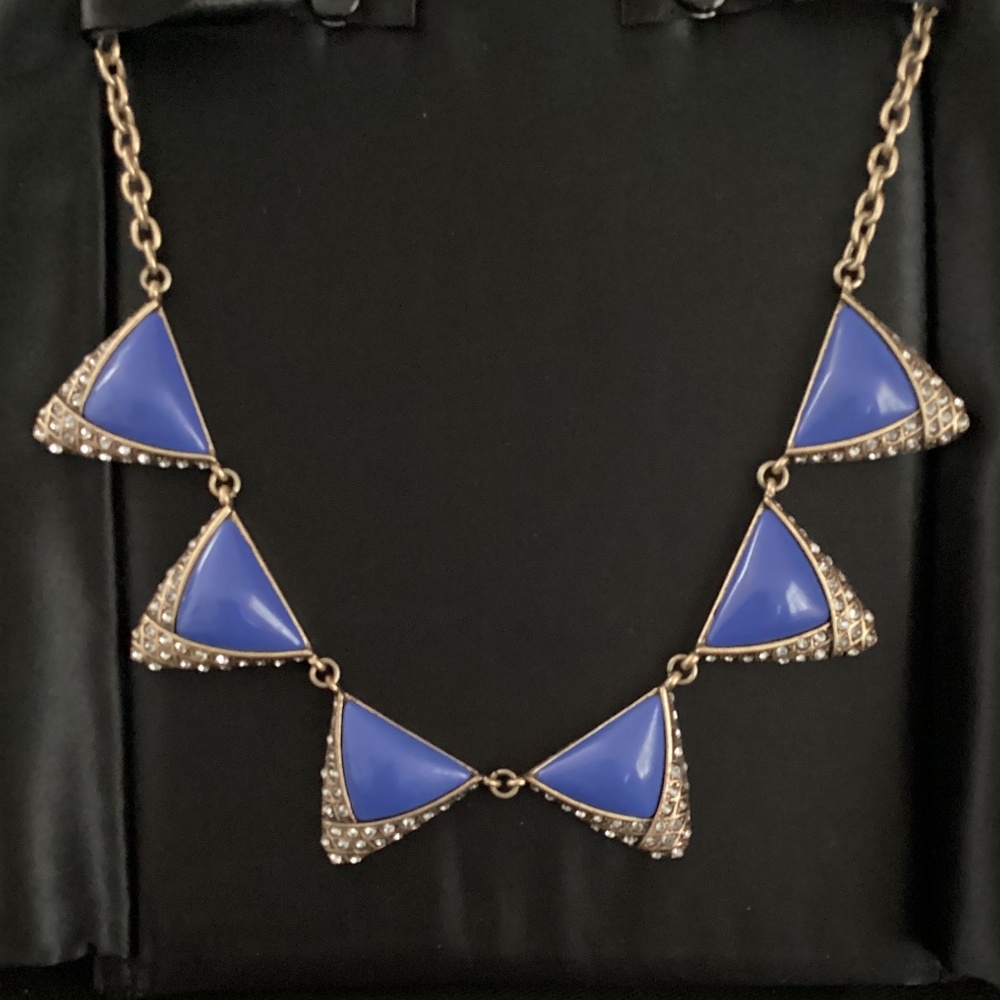 J.Crew Blue and Gold Statement Necklace